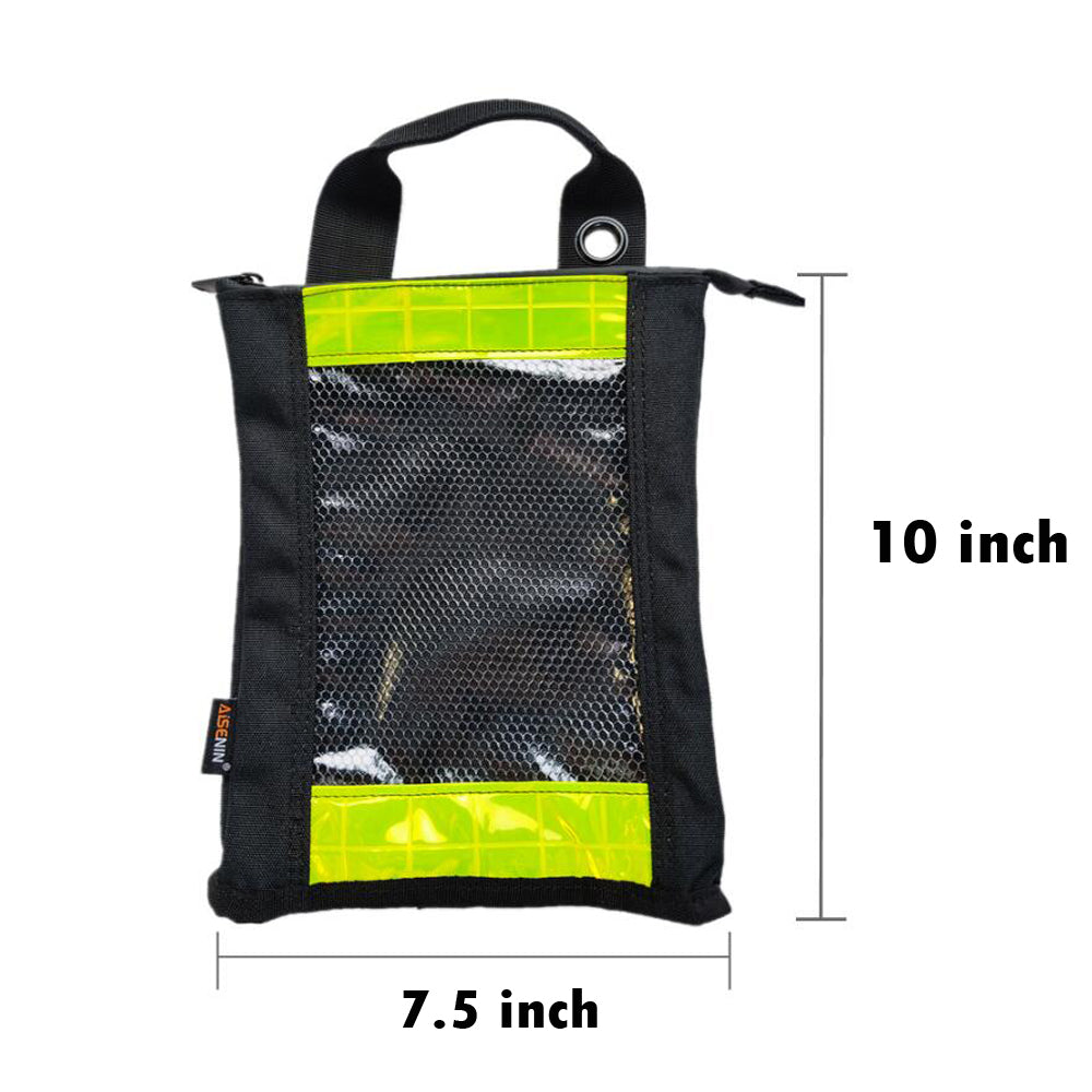AISENIN Zipper Tool Pouch Zippered Small Tool Bag with Handle and Mesh Window