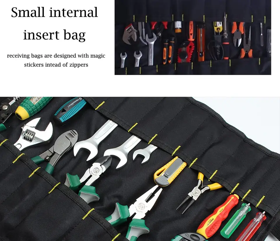 Rolling Tool Bags Wrench Roll For Water Electrician HVAC Plumbers Carpenters Appliance Repair