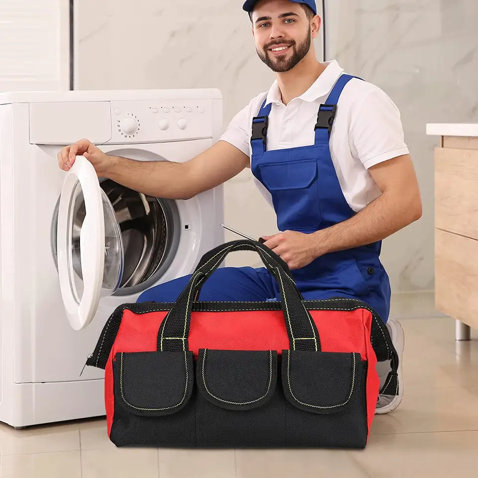 AISENIN Custom 13 Inch Tool Bags For Men Heavy Duty Tool Bag Organizer Wide Mouth Tool Tote