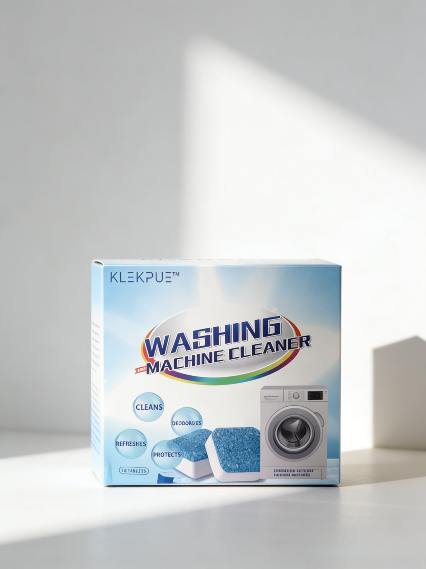 KLEKPUE Washing Machine Cleaner Descaler 12 Tablets - Deep Cleaning Tablets For HE Front Loader & Top Load Washer, Septic Safe Eco-Friendly Deodorizer, Clean Inside Drum and Laundry Tub Seal