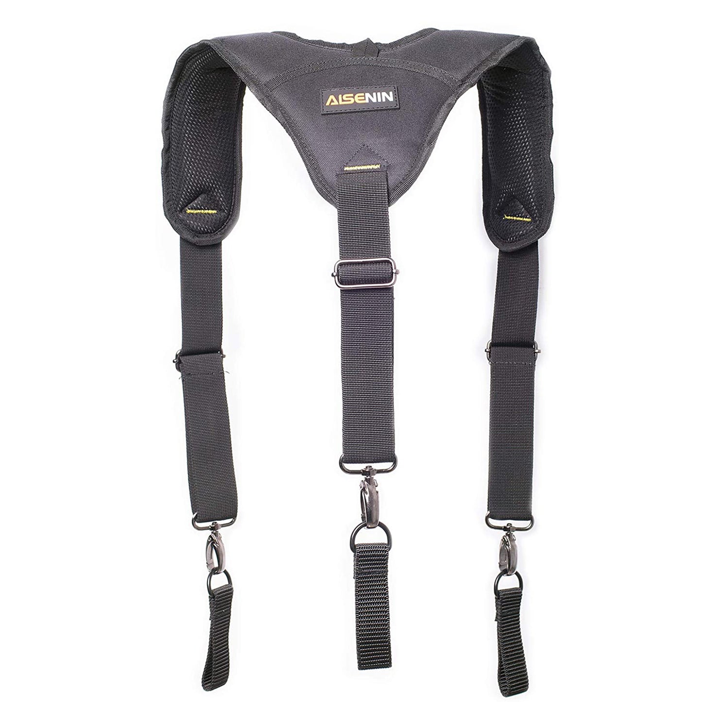 AISENIN Heavy-Duty Tool Belt Suspenders for Men, 3 Point Padded Suspenders Construction Suspender for Tool Belt