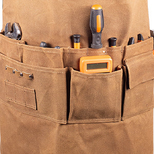 Heavy Duty Waxed Canvas Work Apron Woodworking Apron With Pockets