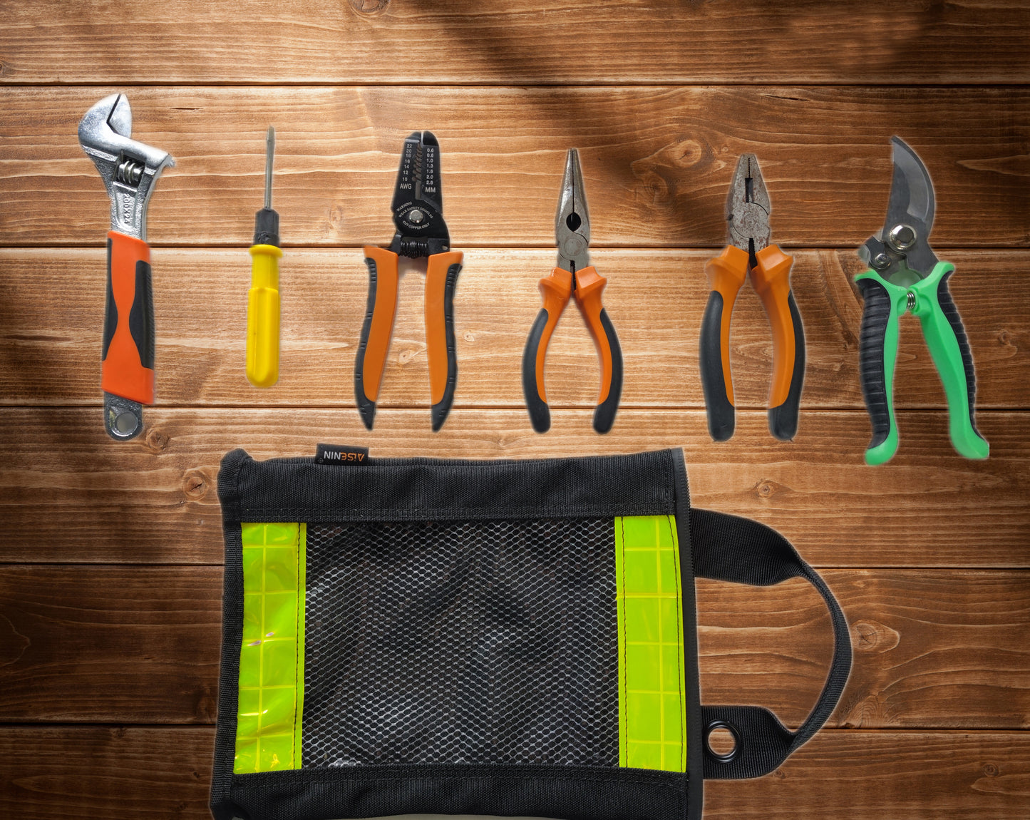 AISENIN Zipper Tool Pouch Zippered Small Tool Bag with Handle and Mesh Window