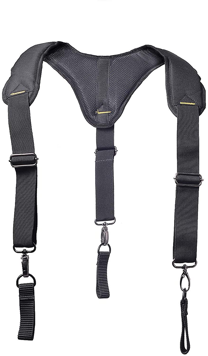 AISENIN Heavy-Duty Tool Belt Suspenders for Men, 3 Point Padded Suspenders Construction Suspender for Tool Belt