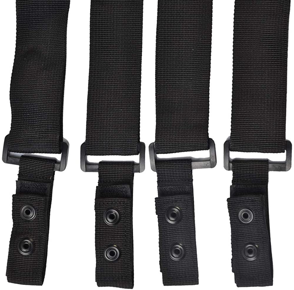 AISENIN Nylon Police Suspenders for Duty Belt, Tactical Duty Belt Harness For Duty Belt, 4 Loop Attachment,Black
