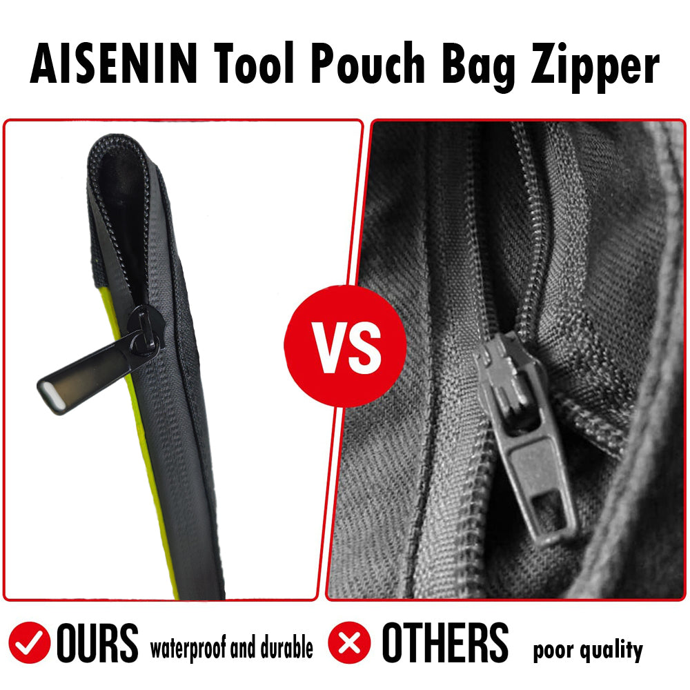 AISENIN Zipper Tool Pouch Zippered Small Tool Bag with Handle and Mesh Window
