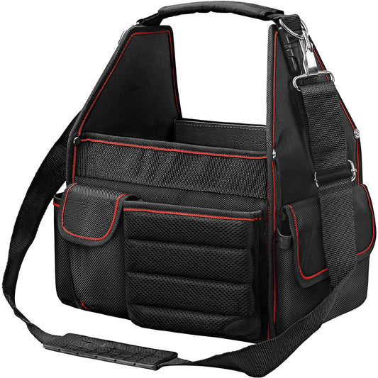 18-Pocket Electrical and Maintenance Tool Carrier, Open Top Foldable Smart Design Tools Bag