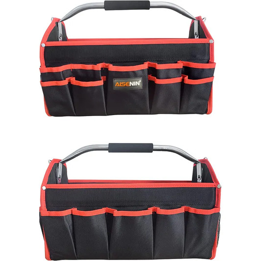 16 Inches Open Top Tool Tote Bag 22 Pockets 1680 D Reinforced Material Tool Caddy For Electricians