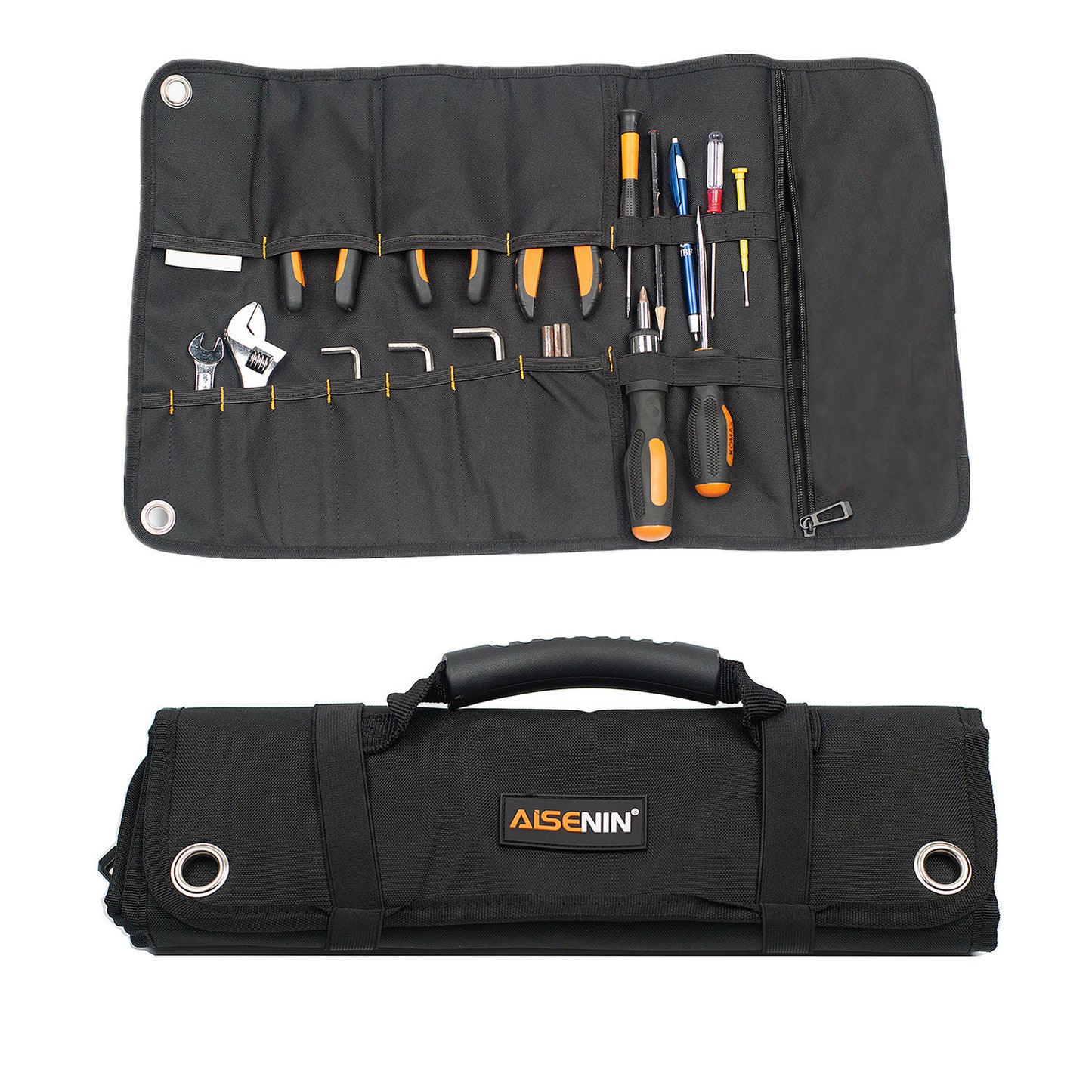 AISENIN Tool Roll Organizer ,22 Pocket Rolling Tool Bag Pouch Storage Roll Up Tool Bag