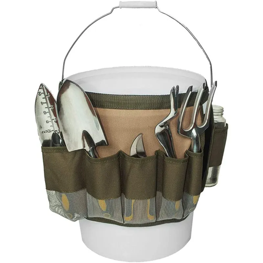Garden Tool Bucket Bag Gardening Organizer Tote with Adjustable Belt Waist Hanging Pouch Organizer Garden Caddy