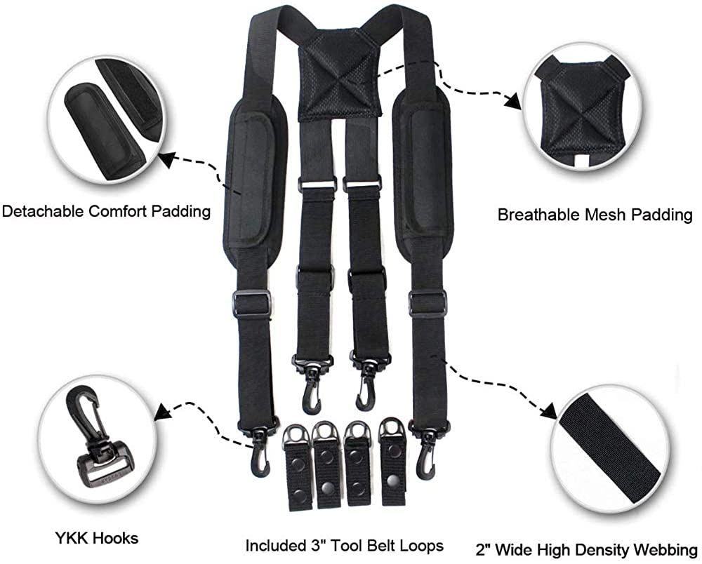 AISENIN Nylon Duty Belt Suspenders Law Enforcement Police Suspenders for Duty Belt