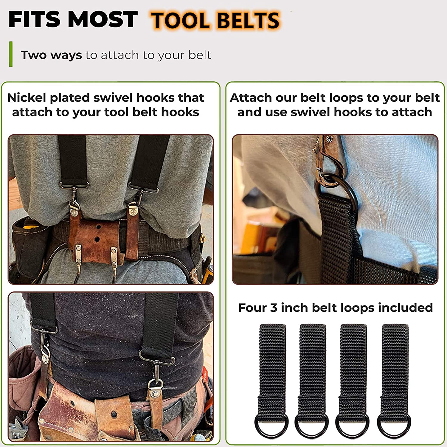 AISENIN Padded Tool Belt Suspenders Carpenters Suspenders Tool Belt Heavy-duty Reflective Safety Suspenders