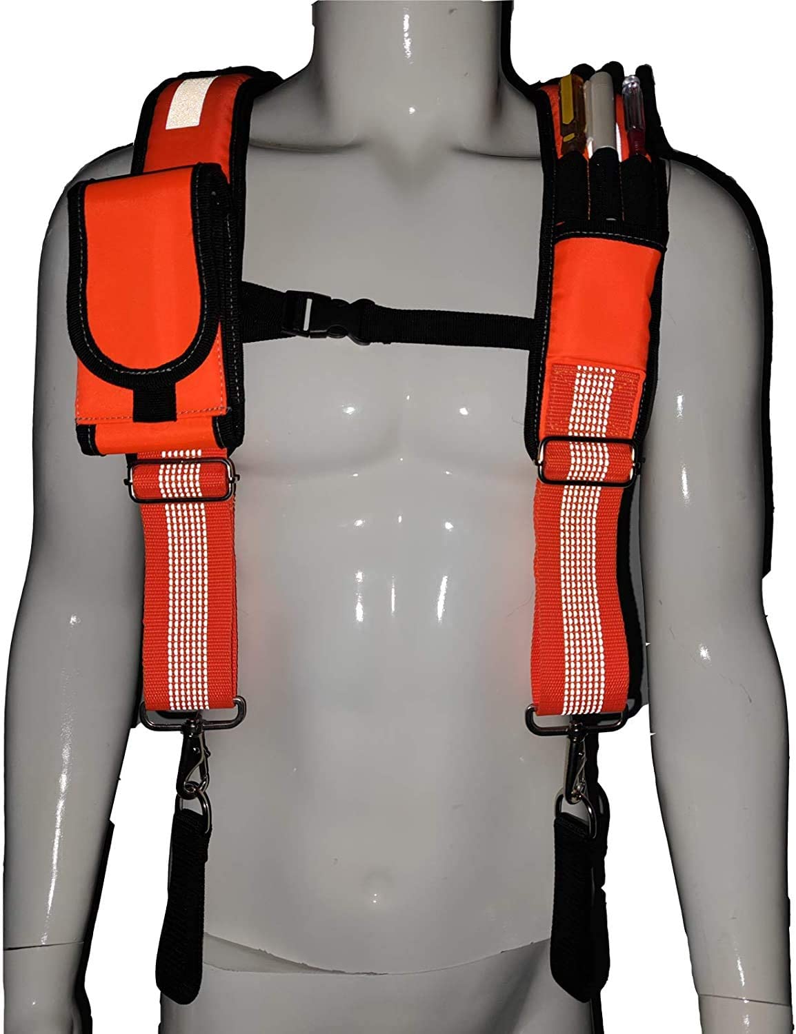 AISENIN Padded Tool Belt Suspenders Carpenters Suspenders Tool Belt Heavy-duty Reflective Safety Suspenders