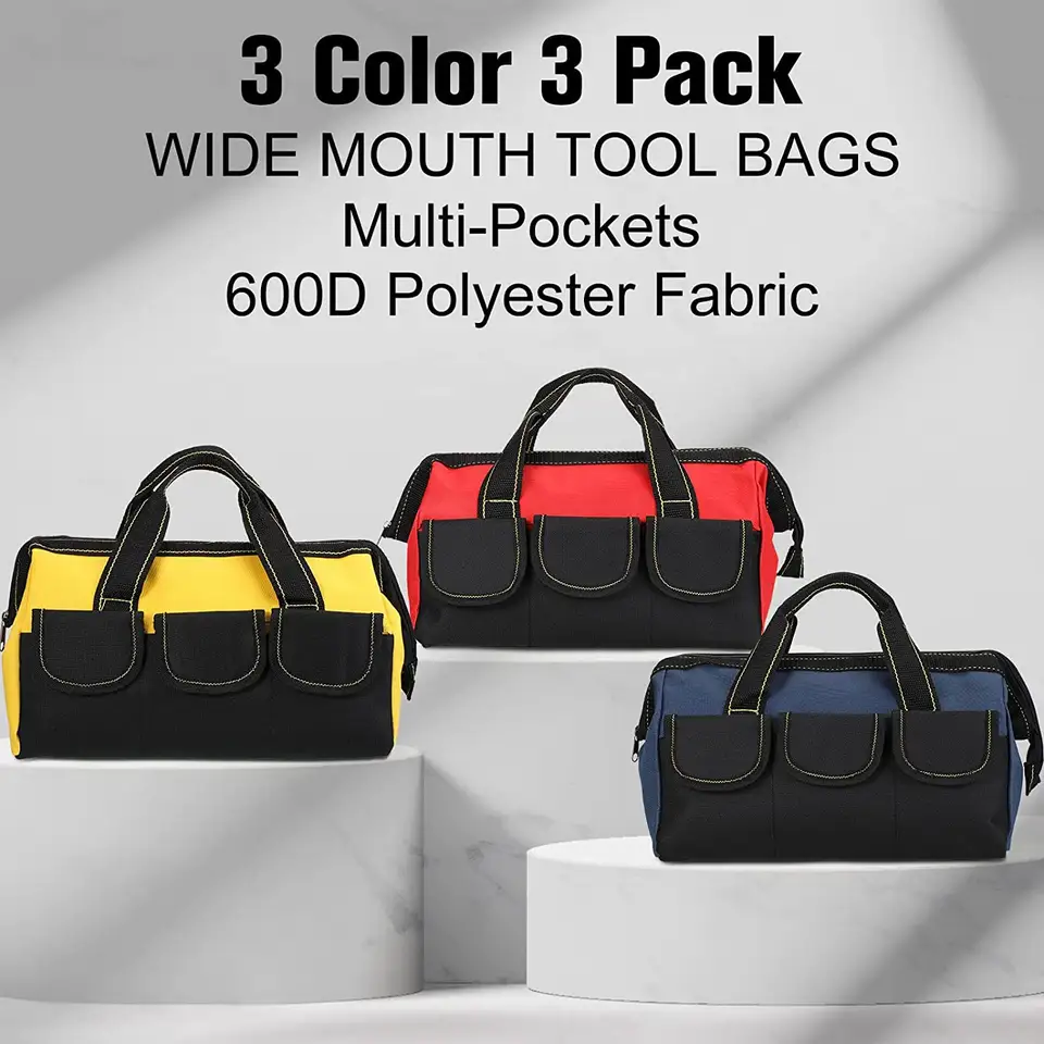 AISENIN Custom 13 Inch Tool Bags For Men Heavy Duty Tool Bag Organizer Wide Mouth Tool Tote