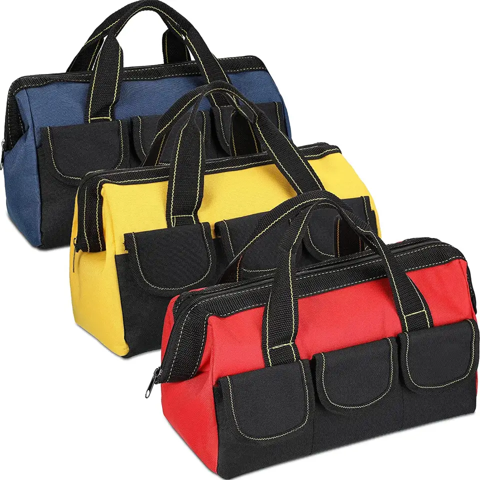AISENIN Custom 13 Inch Tool Bags For Men Heavy Duty Tool Bag Organizer Wide Mouth Tool Tote